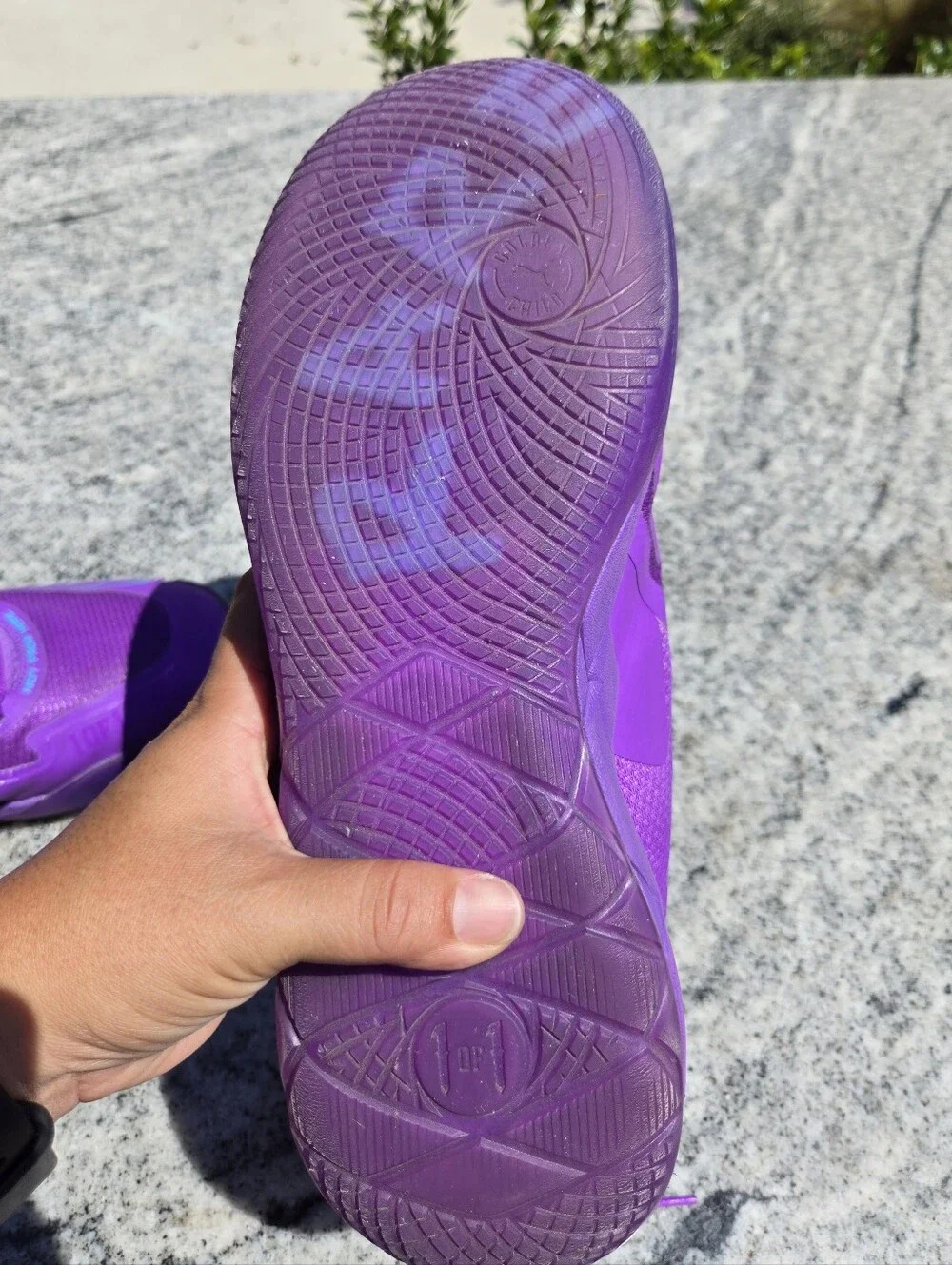 Puma Purple Lamelo Ball Athletic Shoes with Teal Accents